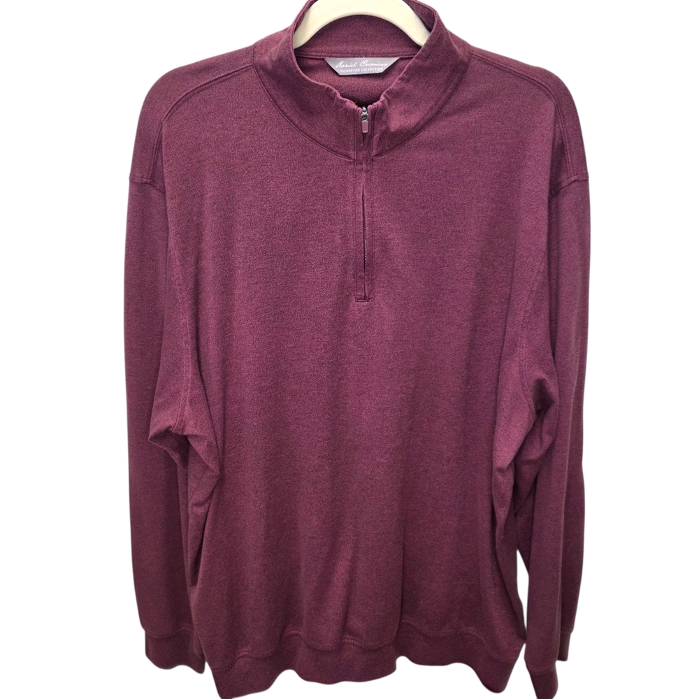 Daniel Cremieux Quarter-Zip Pullover Long Sleeve Shirt Burgandy Men's Size XL